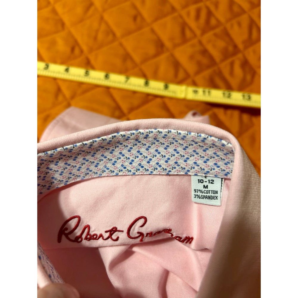 Robert Graham Boy’s Pink Dress Shirt Size 10-12 M Long Sleeve - Picture 10 of 10